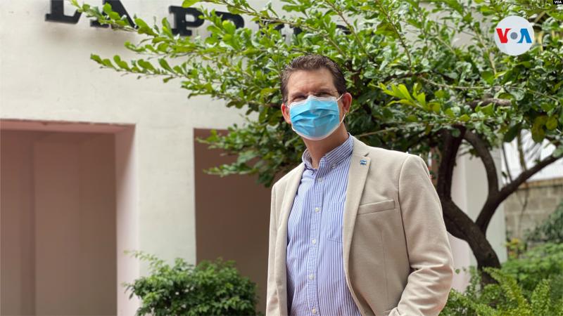 Juan Lorenzo Holmann, gerente general de La Prensa fue detenido en Nicaragua en 2021. Foto Donaldo Hernández, VOA.