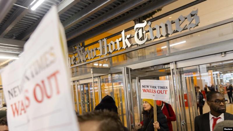 trabajadores del diario The New York Times