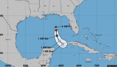 Depresión tropical avanza hacia el sur en el Golfo de México