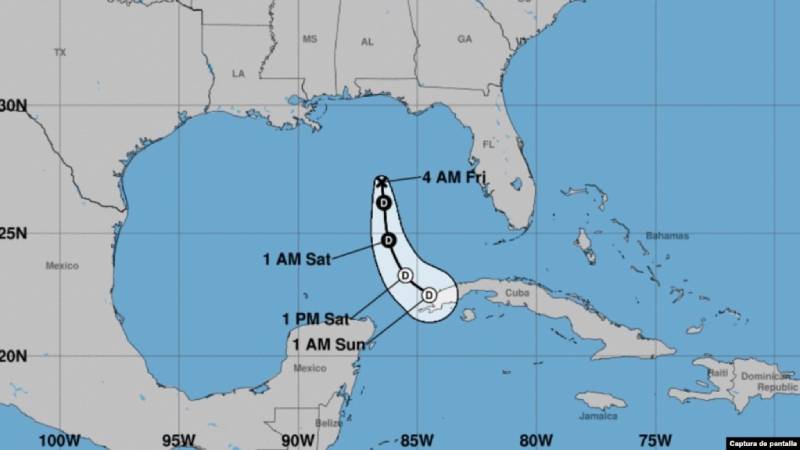 Depresión tropical avanza hacia el sur en el Golfo de México