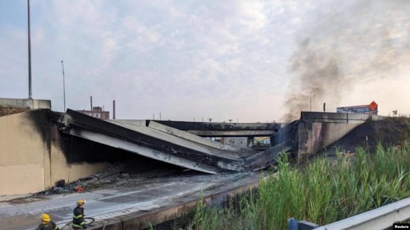 Se derrumba sección de autopista en Filadelfia